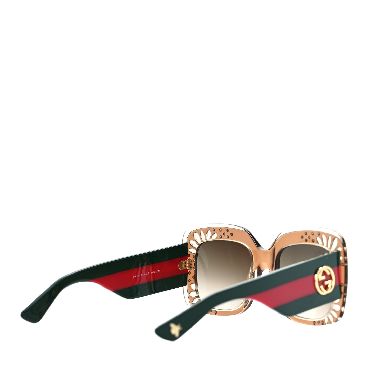 Acetate Crystals Web Square Frame GG3862/S Sunglasses Brown