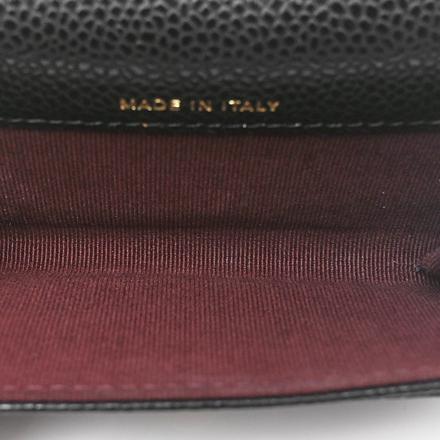 Caviar Quilted Flap Card Holder Wallet Black