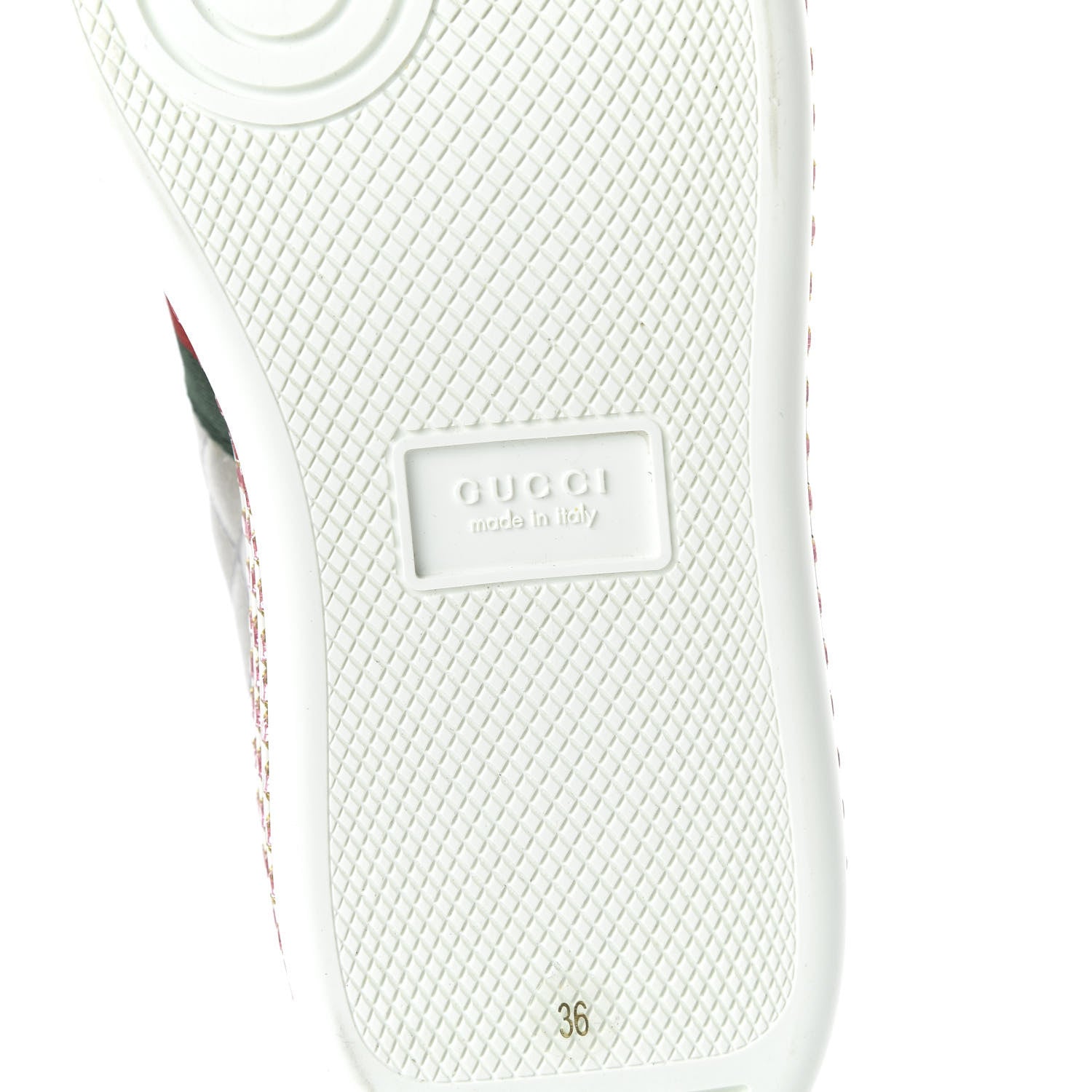 Gucci Laminated Nappa Crystal Web Bee Embroidered Trapuntata Womens Ace Platform Sneakers 36 Argento 5 of 9