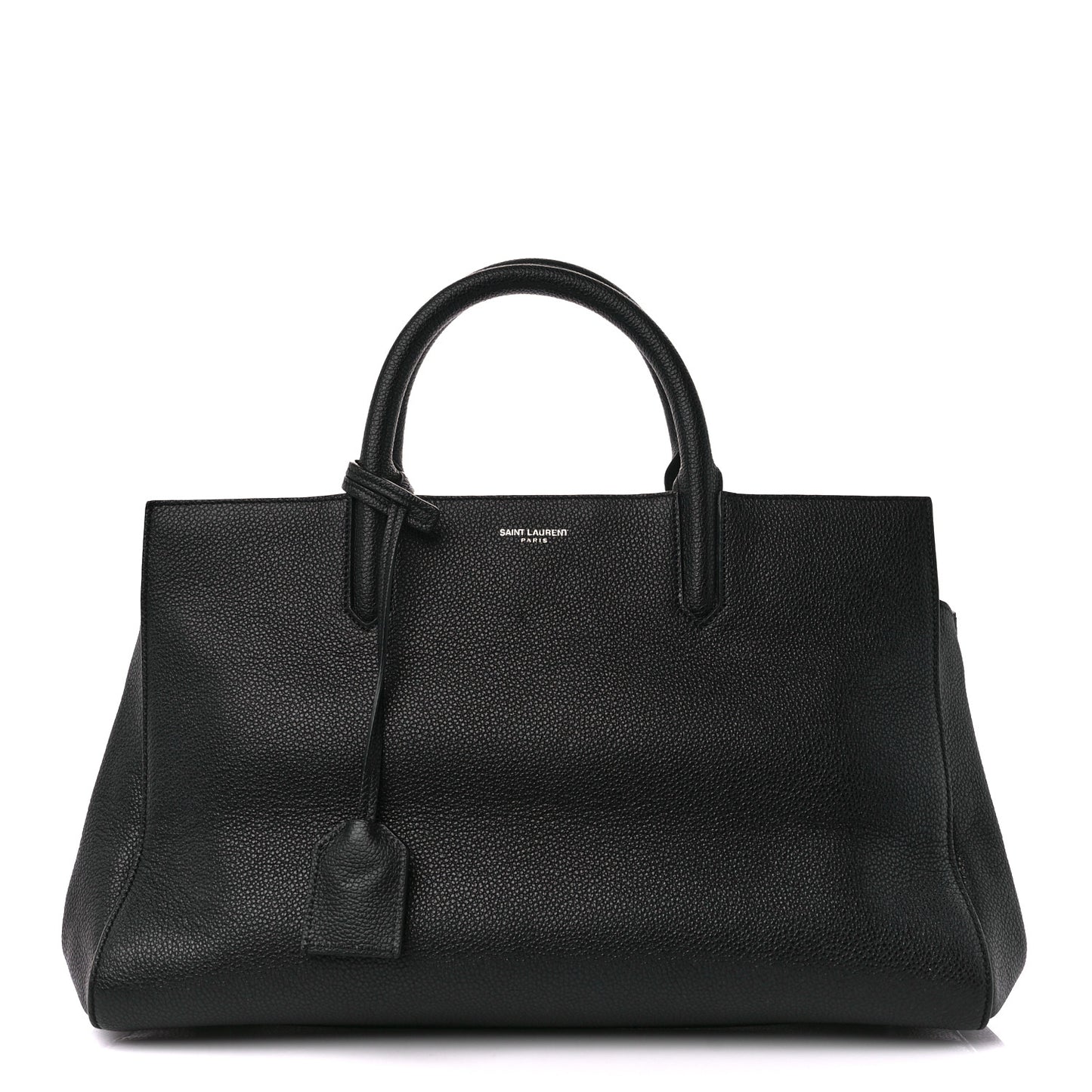 Grained Calfskin Small Cabas Rive Gauche Black