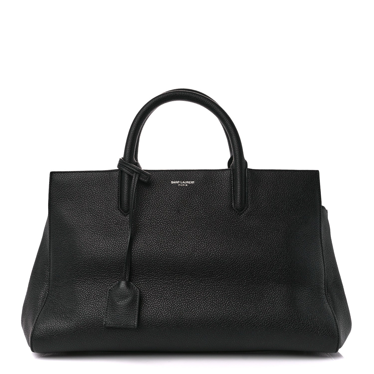 Saint Laurent Grained Calfskin Small Cabas Rive Gauche Black 1 of 11