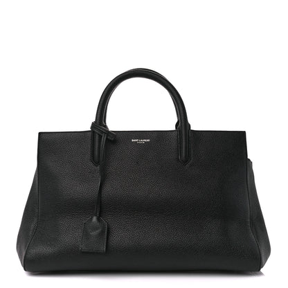 Saint Laurent Grained Calfskin Small Cabas Rive Gauche Black 1 of 11
