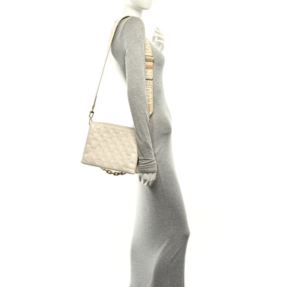 Louis Vuitton Lambskin Embossed Monogram Coussin PM Beige Cream 2 of 9