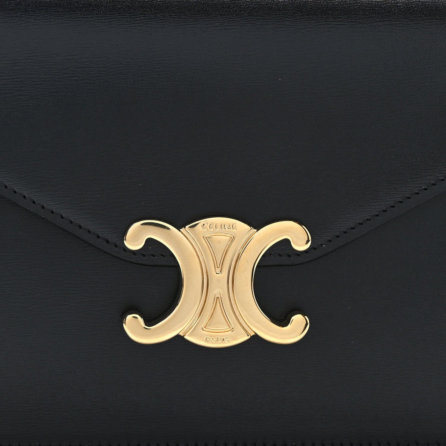 Celine Shiny Calfskin Triomphe Margo Wallet on Chain Black 8 of 11