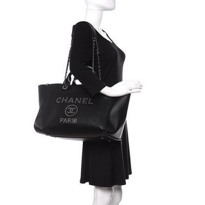 Chanel Caviar Medium Studded Deauville Tote Black 2 of 15