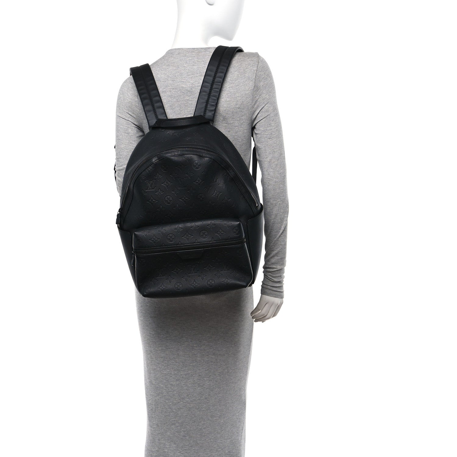 Louis Vuitton Calfskin Monogram Shadow Discovery Backpack Black 2 of 9