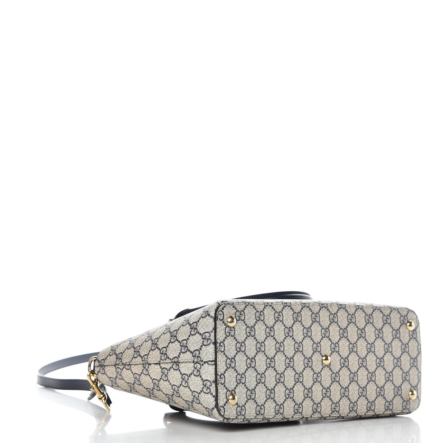 GG Supreme Monogram Small Zip Top Tote Beige Blue