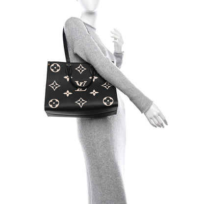 Louis Vuitton Empreinte Monogram Giant Onthego MM Black Beige 2 of 9