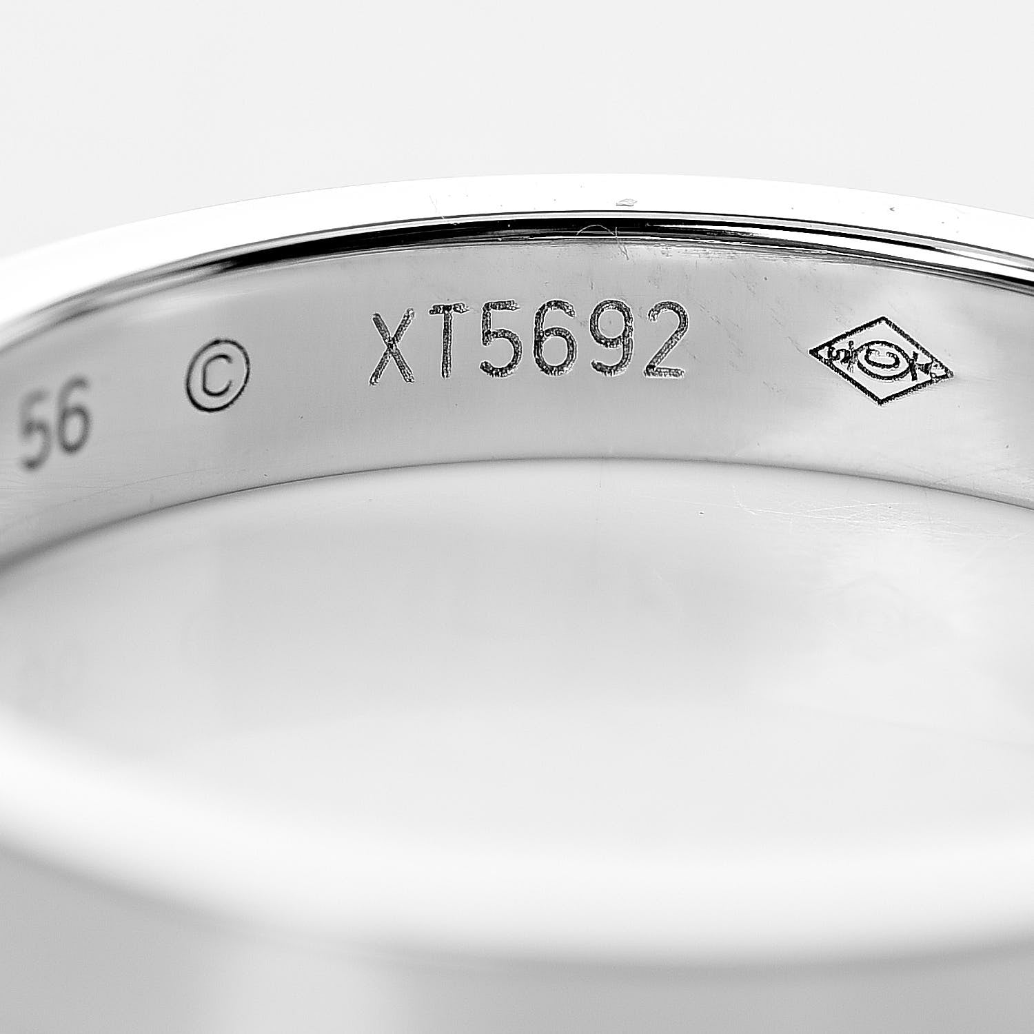 Cartier Platinum 3mm C De Wedding Band Ring 56 7.5 4 of 5