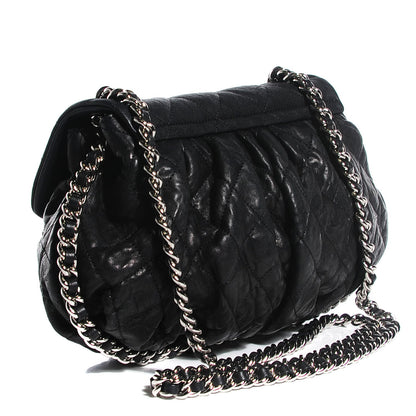 Chanel Washed Lambskin Quilted Medium Chain Around Messenger Black 3 of 8