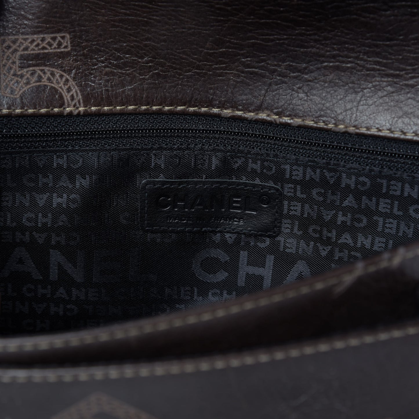 Calfskin Graffiti Flap Brown