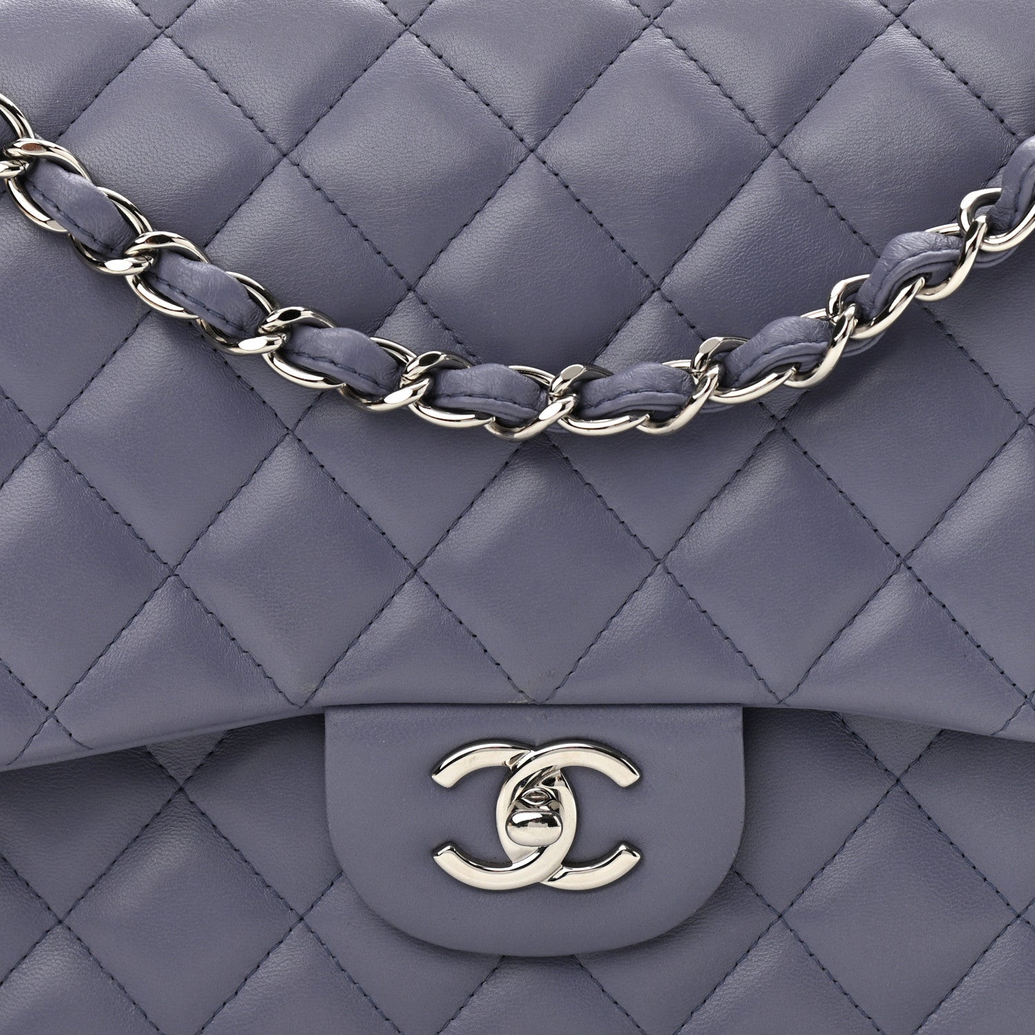 Chanel Lambskin Quilted Jumbo Double Flap Light Purple 8 of 14