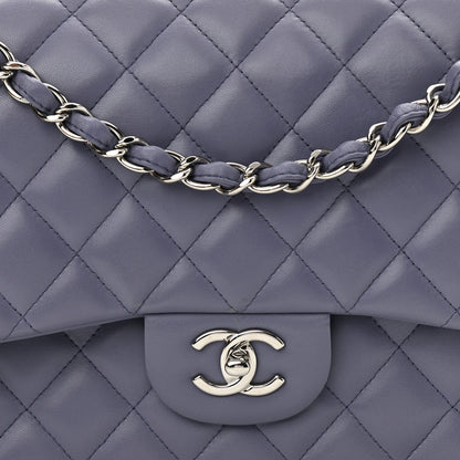 Chanel Lambskin Quilted Jumbo Double Flap Light Purple 8 of 14