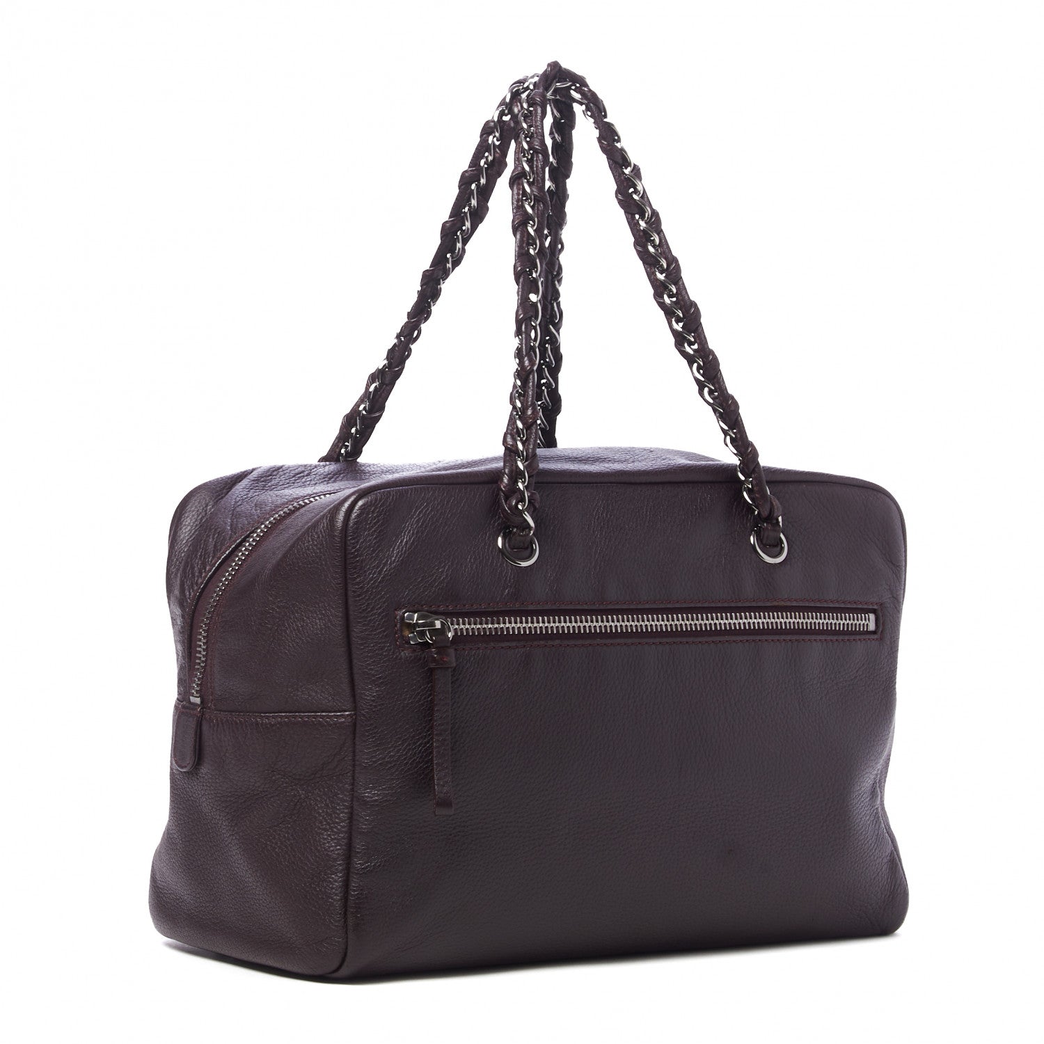 Chanel Deerskin Luxe Ligne Bowler Purple 2 of 9