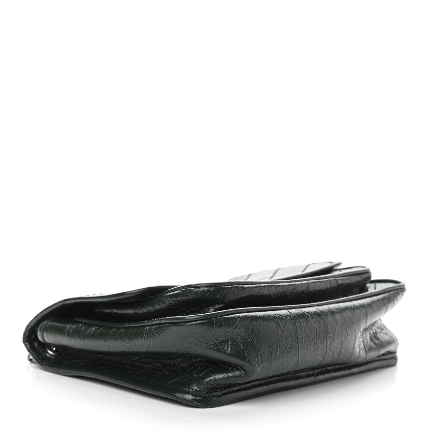 Saint Laurent Crinkled Calfskin Matelasse Monogram Baby Niki Chain Satchel Dark Green 4 of 11