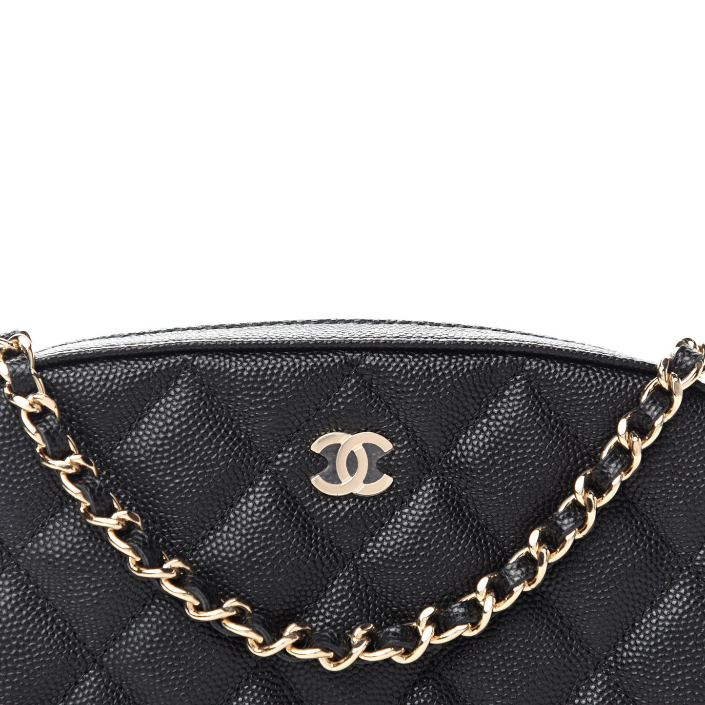 Caviar Quilted Vanity With Chain Black