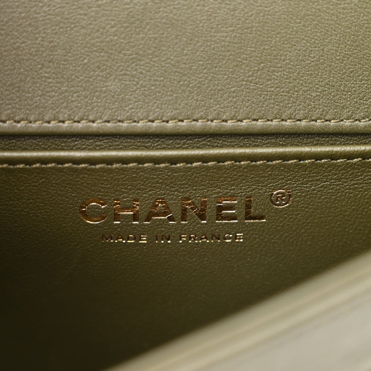 Chanel Calfskin Shearling Quilted Small Boy Messenger Bag Khaki 6 of 10