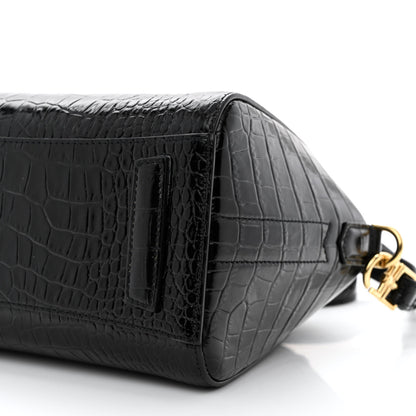 Givenchy Calfskin Crocodile Embossed Mini Antigona Black 10 of 11
