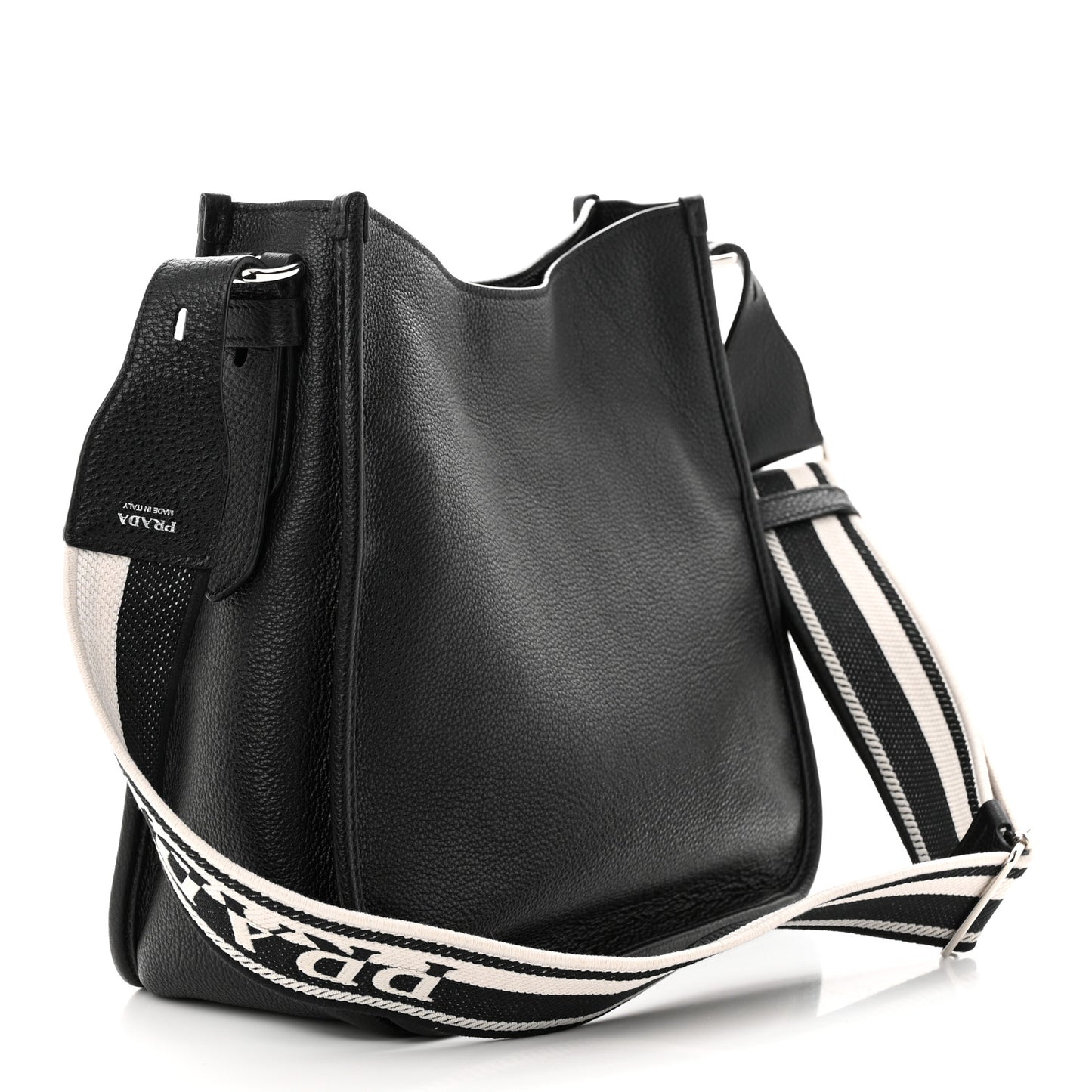 Vitello Daino Soft Hobo Messenger Bag Black