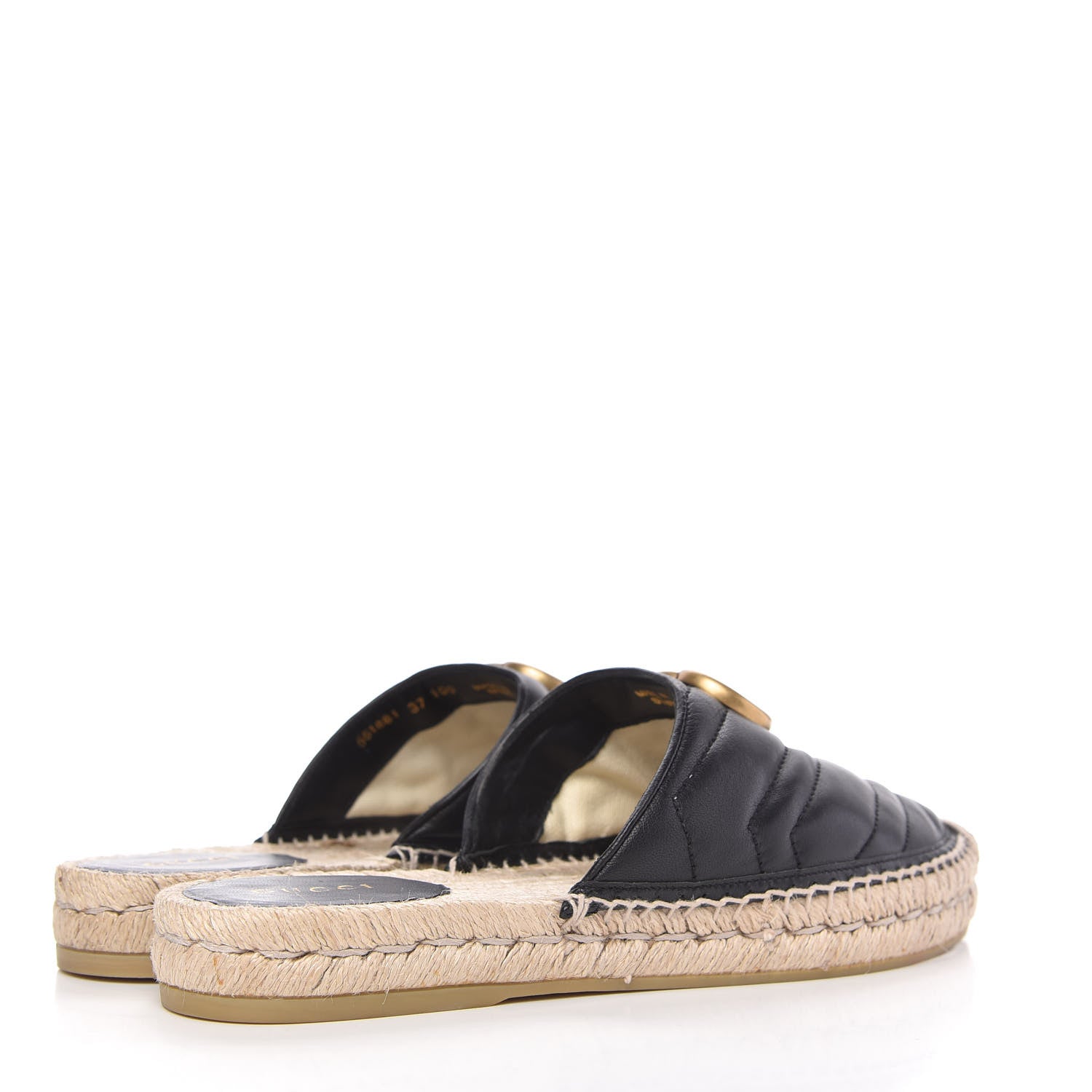 Gucci Nappa Matelasse GG Marmont Espadrille Slippers 37 Black 4 of 10
