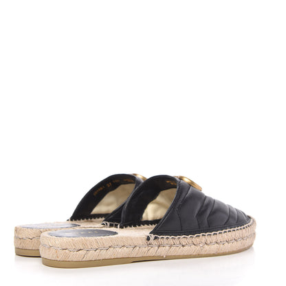 Gucci Nappa Matelasse GG Marmont Espadrille Slippers 37 Black 4 of 10