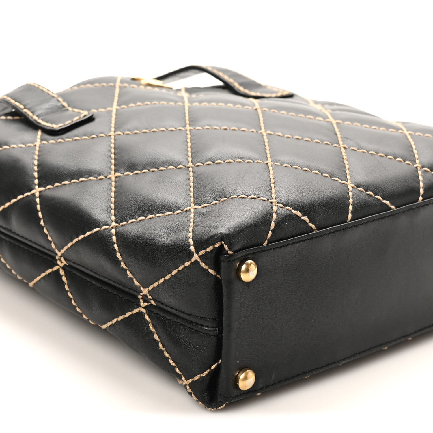 Chanel Calfskin Wild Stitch Tote Black 8 of 9