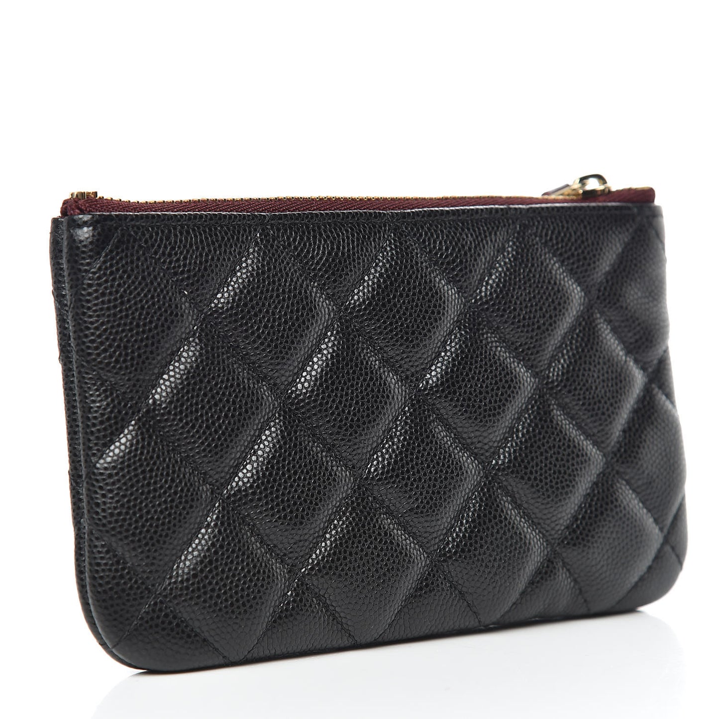 Caviar Quilted Small Cosmetic Case Black