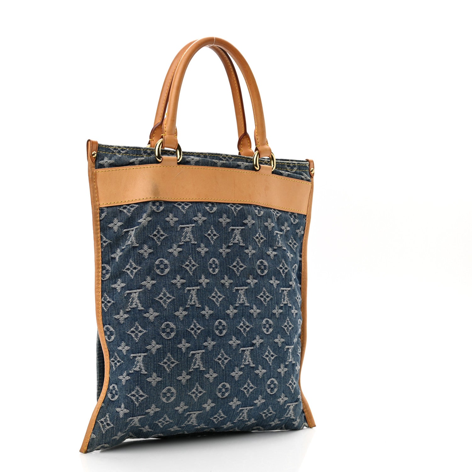 Louis Vuitton Monogram Denim Sac Plat Blue 3 of 17