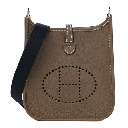Hermes Taurillon Clemence Amazone Evelyne TPM Etoupe Bleu Indigo 1 of 10