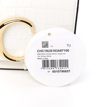 Chloe Calfskin Crocodile Embossed Mini C Double Carry Brilliant White 11 of 11