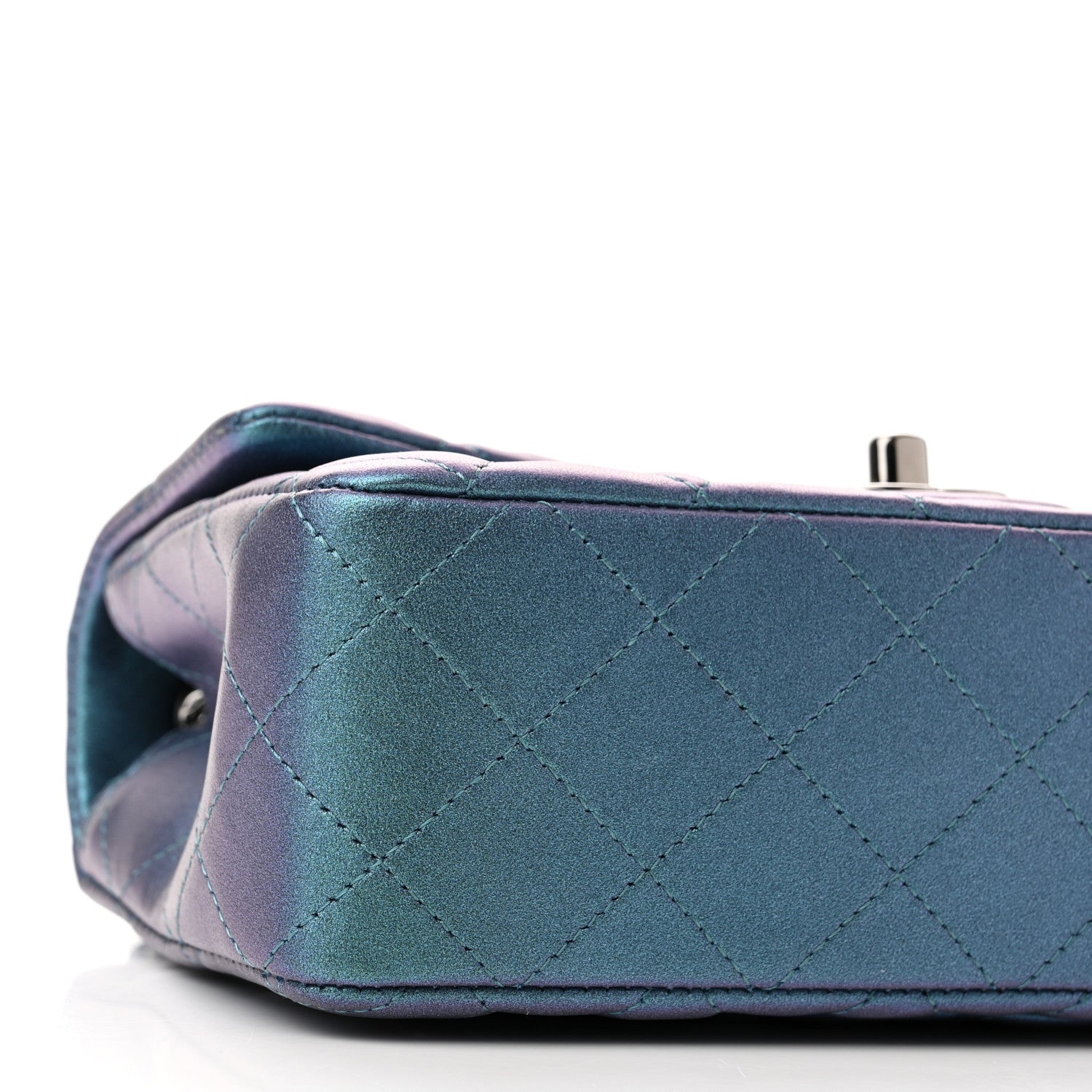 Chanel Iridescent Lambskin Quilted Mini Rectangular Flap Turquoise 9 of 11
