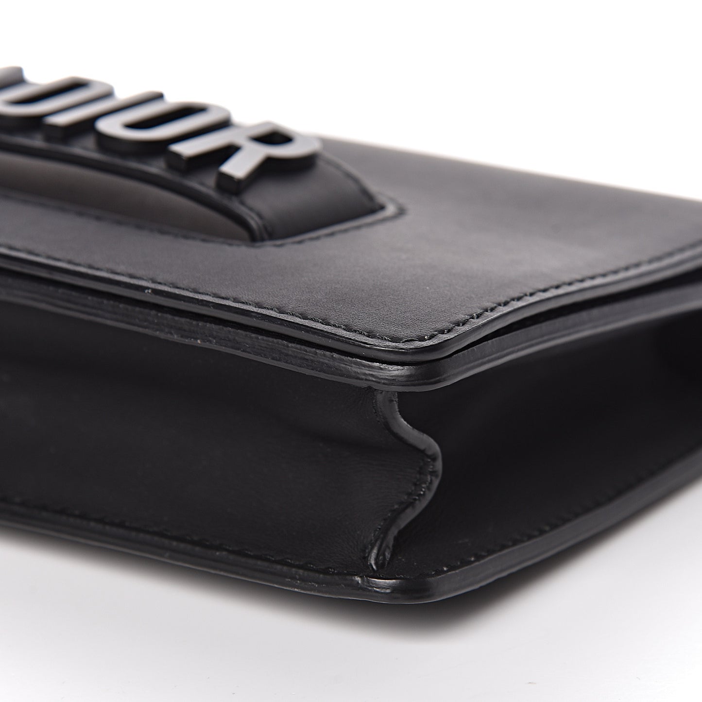 Ultra Matte Calfskin J'Adior Chain Flap Bag Black