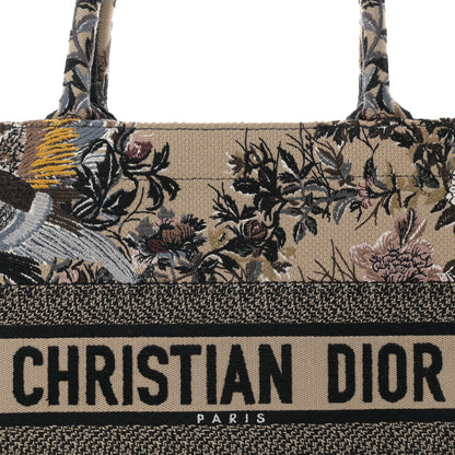 Christian Dior Canvas Embroidered Jardin D'Hiver Medium Book Tote Beige Multicolor 8 of 11