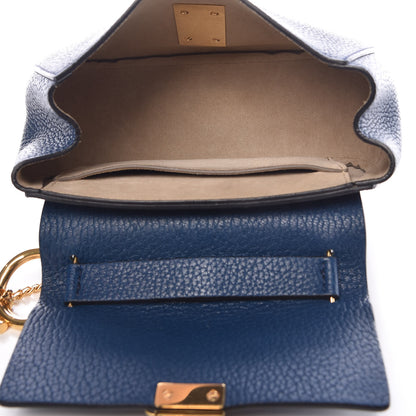 Chloe Grained Lambskin Mini Drew Shoulder Bag Factory Blue 5 of 9