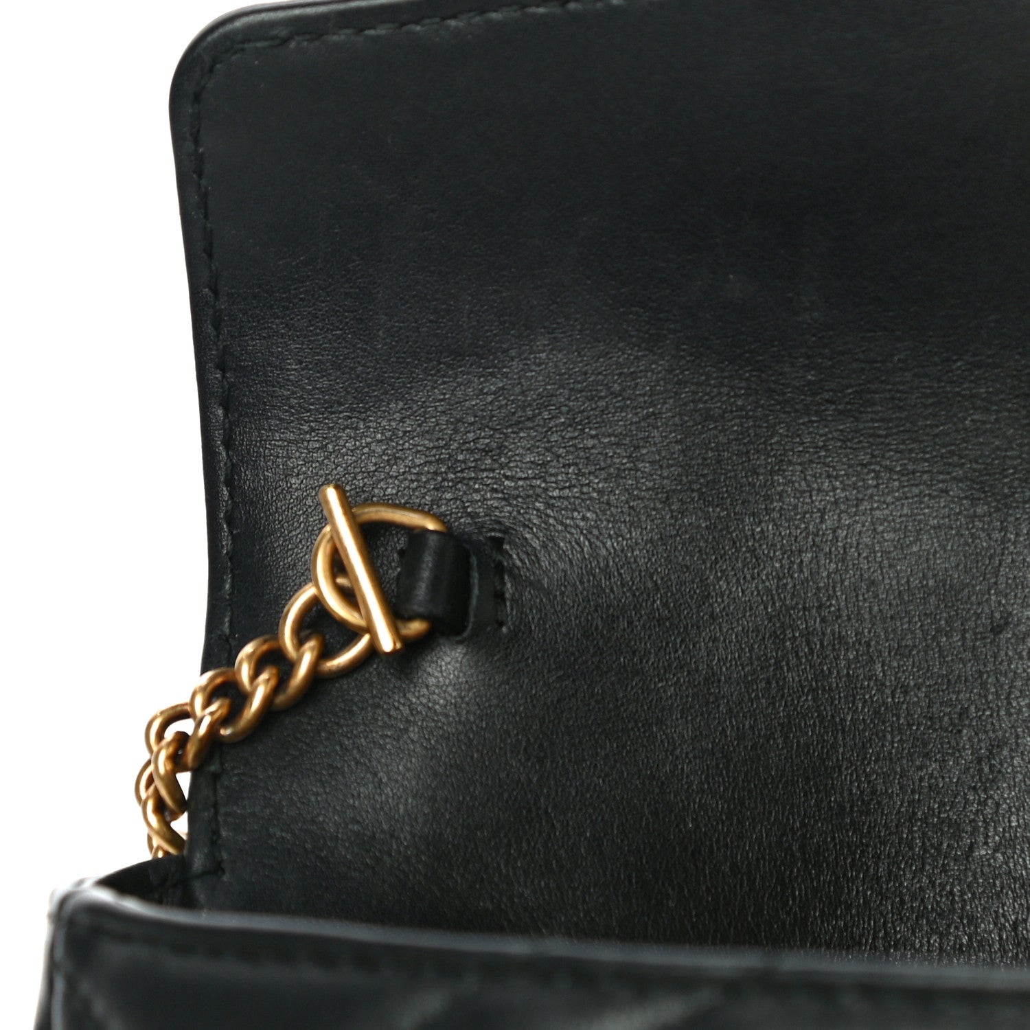 Gucci Calfskin Matelasse Super Mini GG Marmont Shoulder Bag Black 12 of 19
