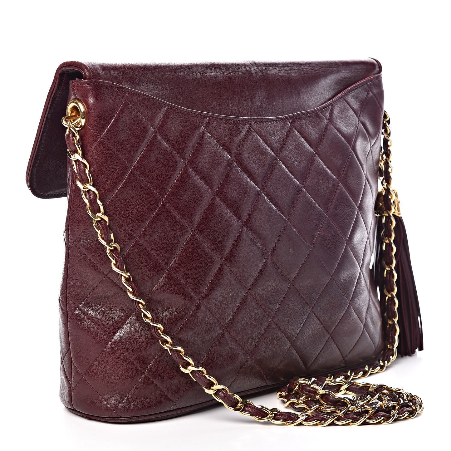 Lambskin Quilted CC Tassel Flap Red
