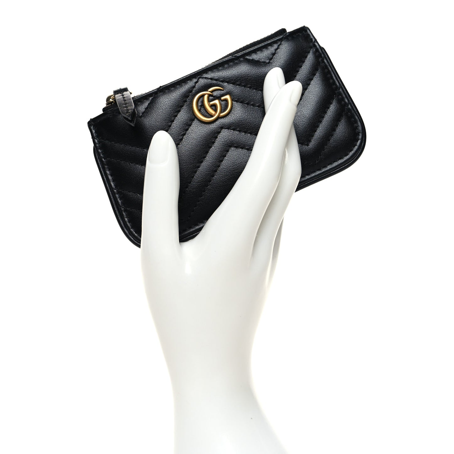 Calfskin Matelasse GG Marmont Key Case Black