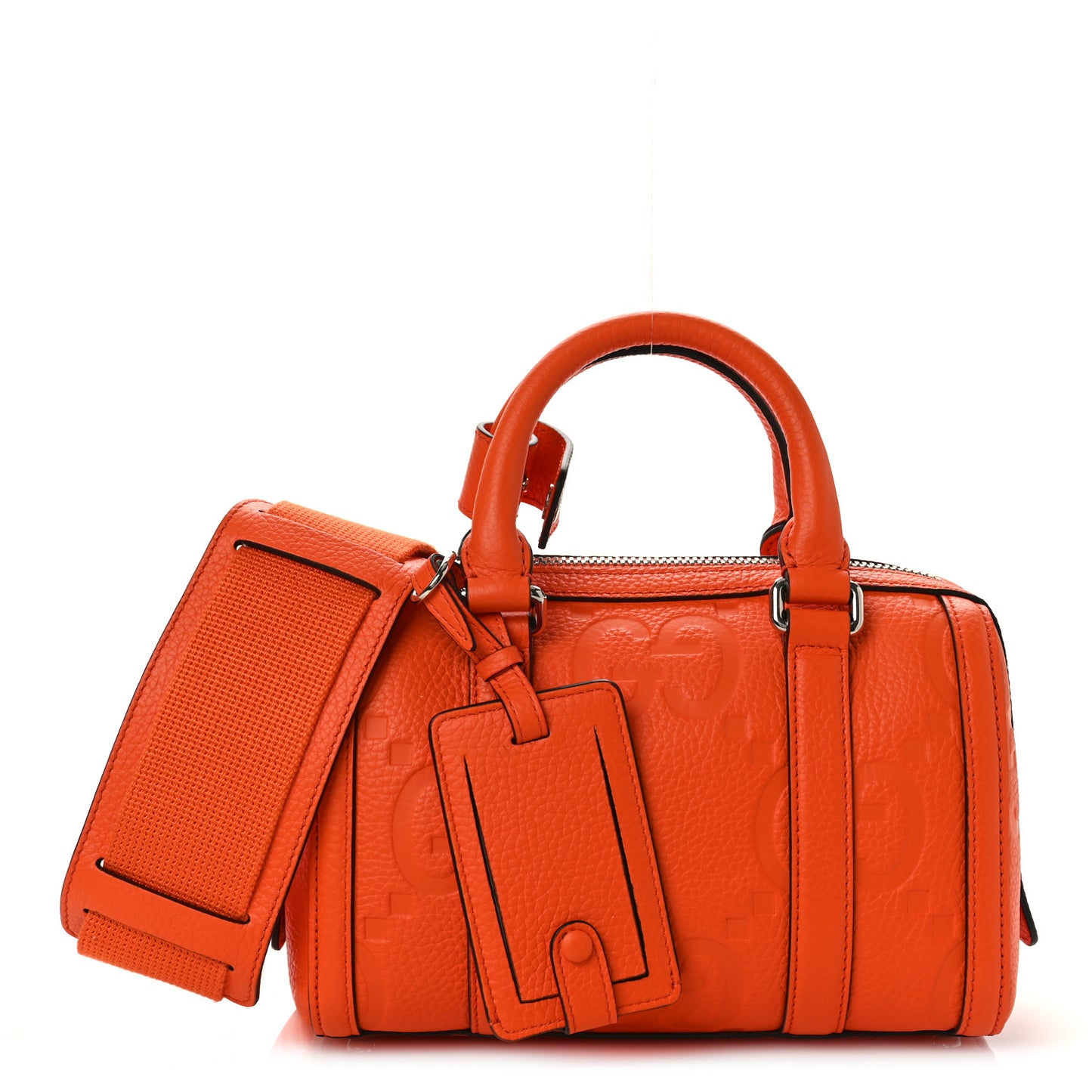 Piuma Calfskin Jumbo GG Embossed Mini Duffle Bag Good Orange