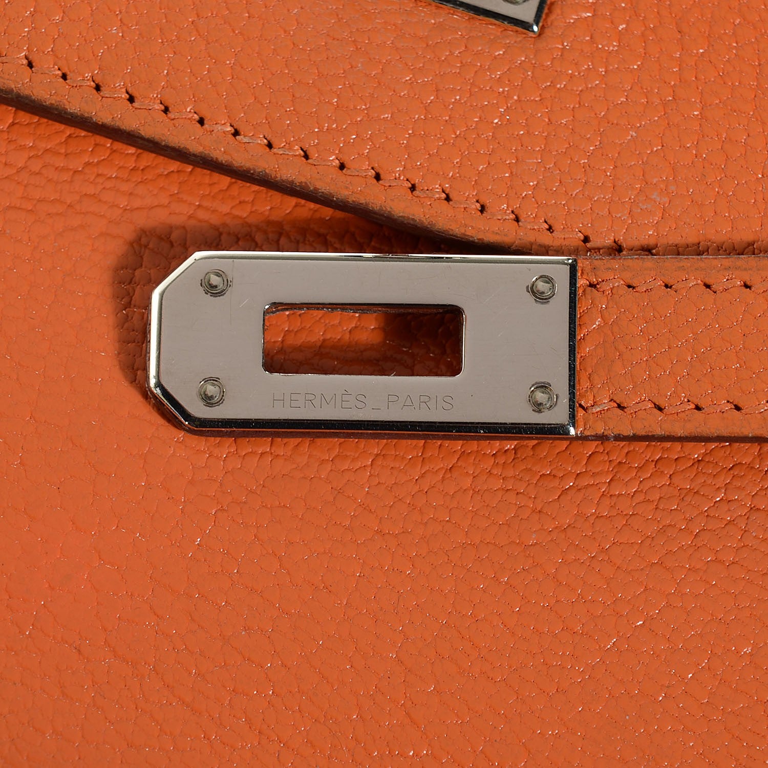 Hermes Chevre Mysore Kelly Longue Wallet Orange 7 of 14