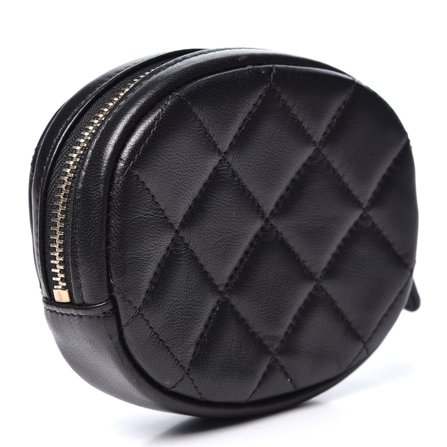 Chanel Lambskin Quilted Zip Around Classic Coin Purse Black 2 of 9