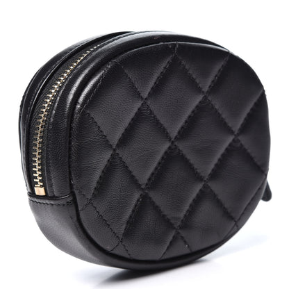 Chanel Lambskin Quilted Zip Around Classic Coin Purse Black 2 of 9