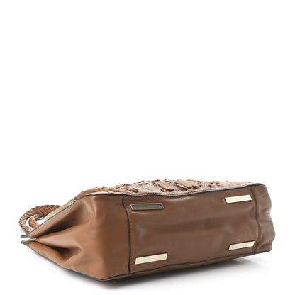 Valentino Garavani Vitello Lace Demetra Satchel Cognac 4 of 9