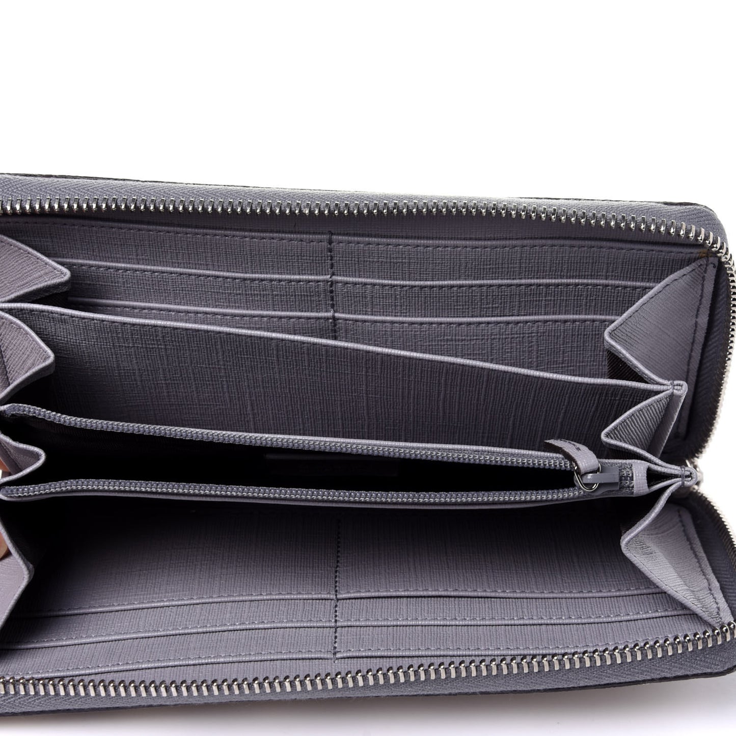 GG Supreme Monogram GG Pierce Zip Around Wallet Ecru Grigio