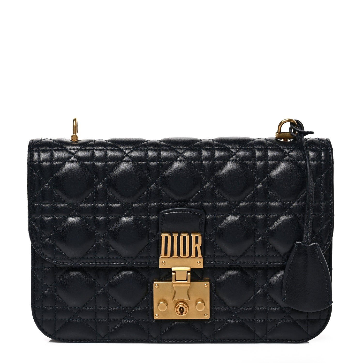 Christian Dior Lambskin Cannage Large Dioraddict Flap Bag Indigo Blue 1 of 7