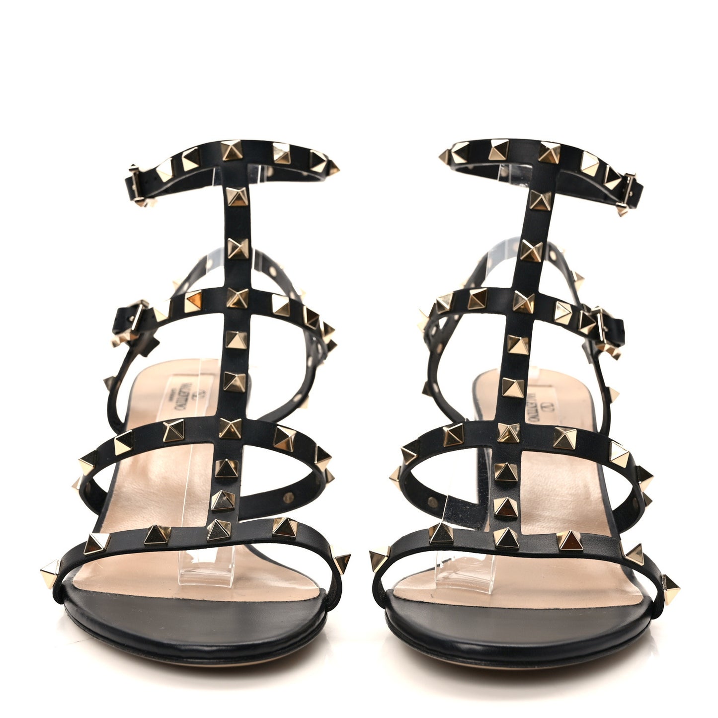 Calfskin Rockstud 60mm City Sandals 40 Black