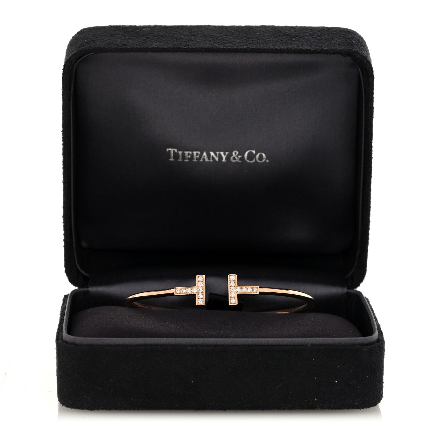 Tiffany 18K Yellow Gold Diamond T Wire Bracelet 4 of 4