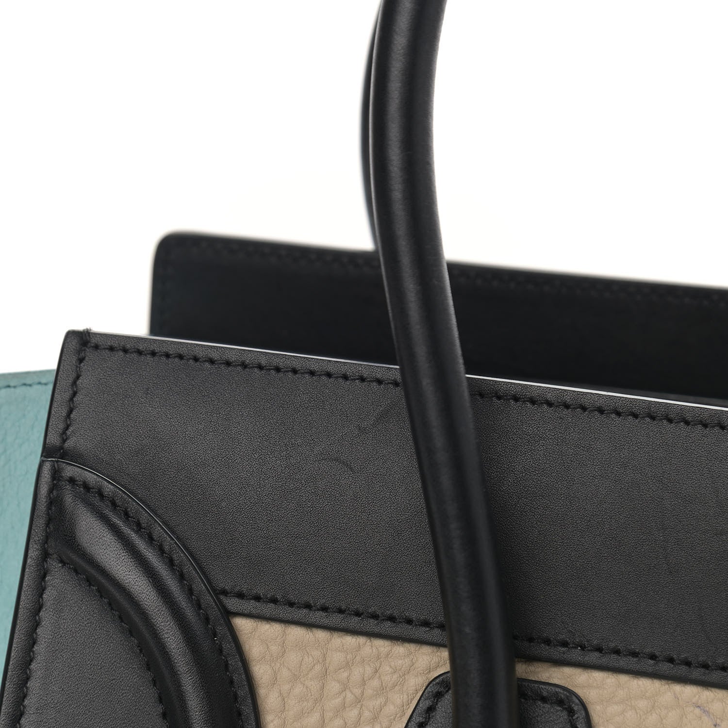 Celine Bullhide Drummed Calfskin Micro Tri-Color Luggage Antarctic 19 of 24