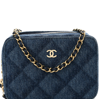 Chanel Printed Denim CC Camera Case Blue 8 of 10