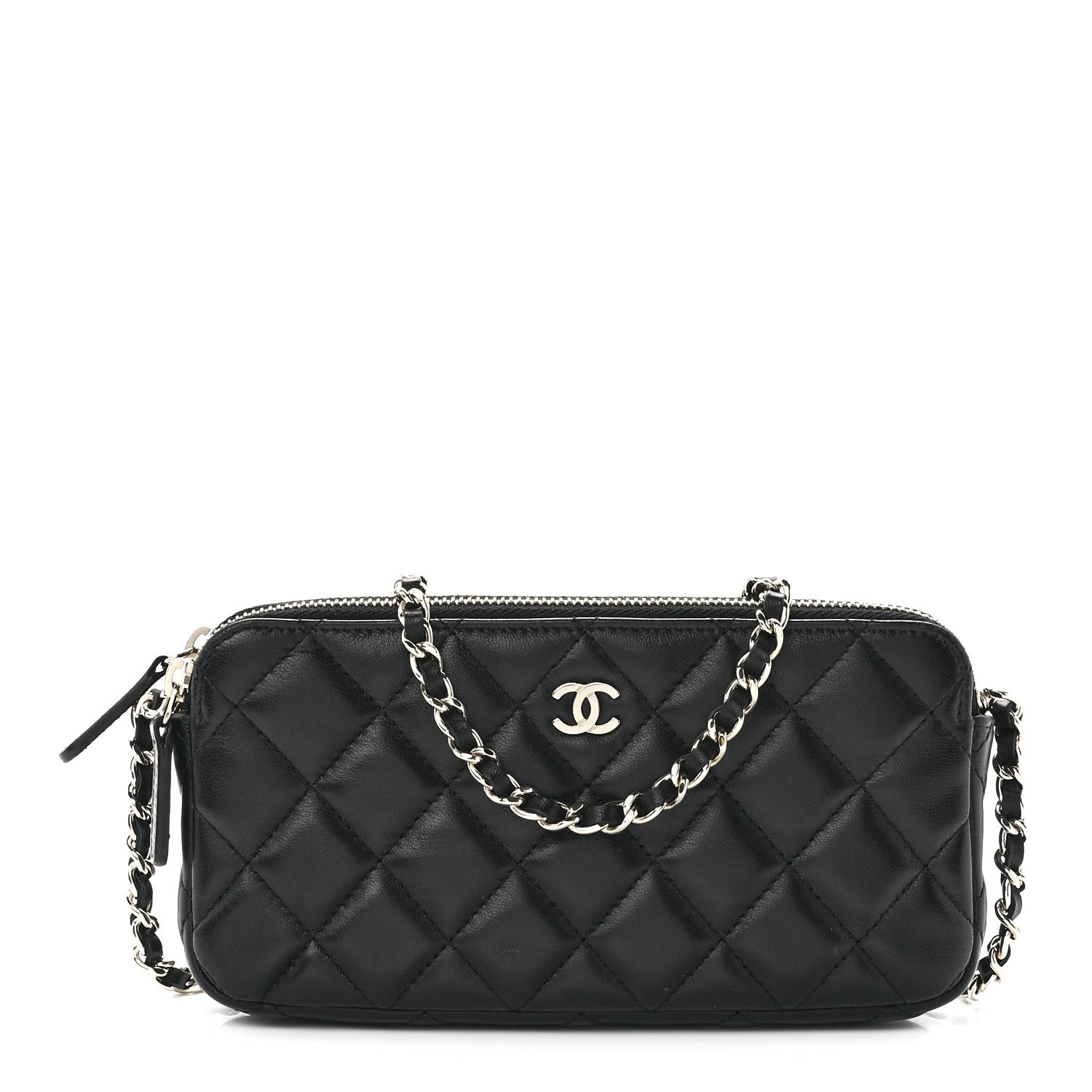 Chanel Lambskin Quilted Small Clutch With Chain Black 1 of 12