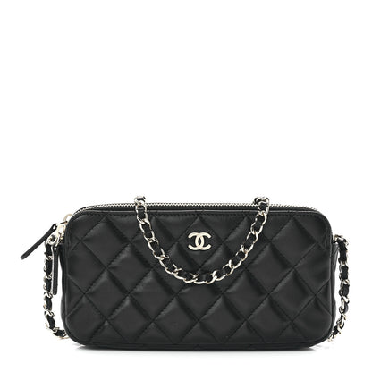 Chanel Lambskin Quilted Small Clutch With Chain Black 1 of 12